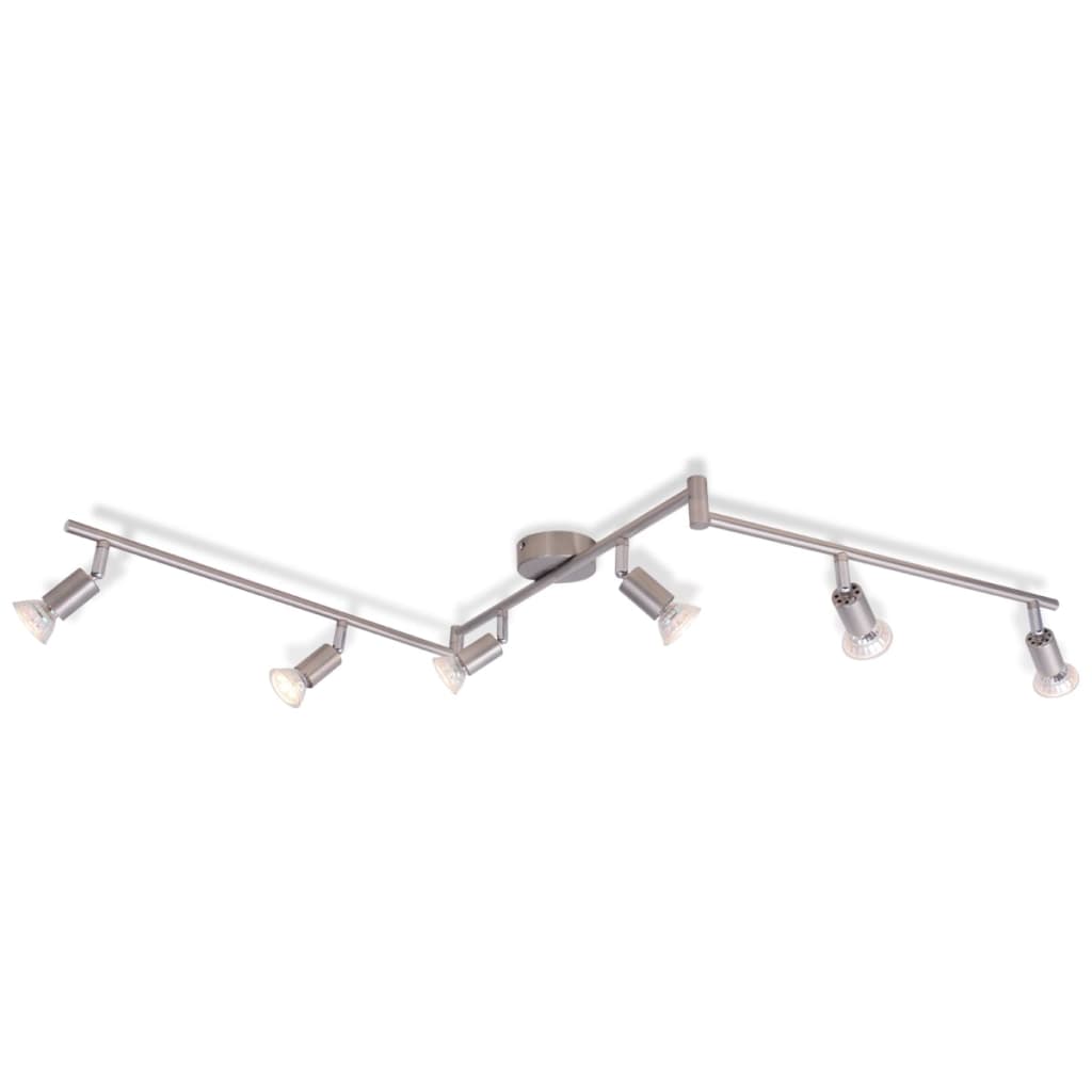 Ceiling Lamp with 6 LED Spotlights Satin Nickel