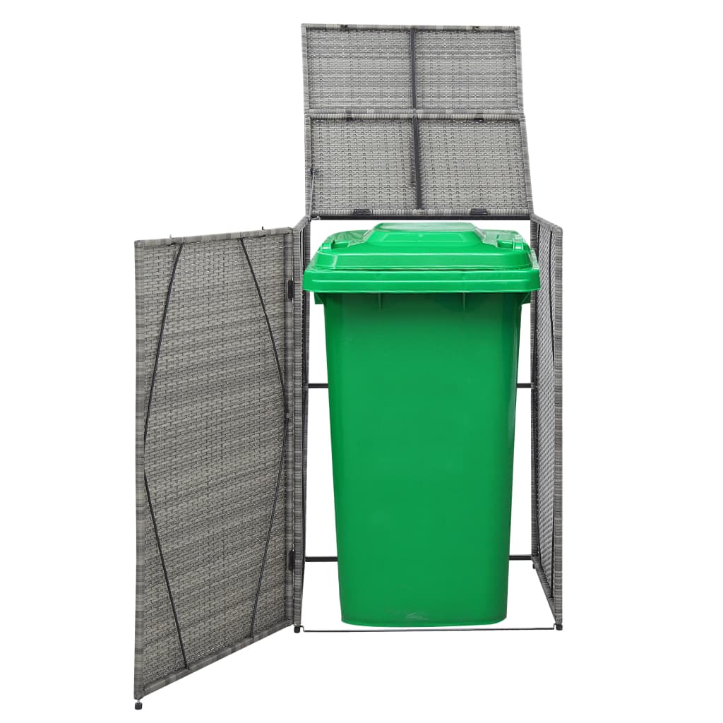 Mülltonnenbox für 1 Tonne Anthrazit 76x78x120 cm Poly Rattan