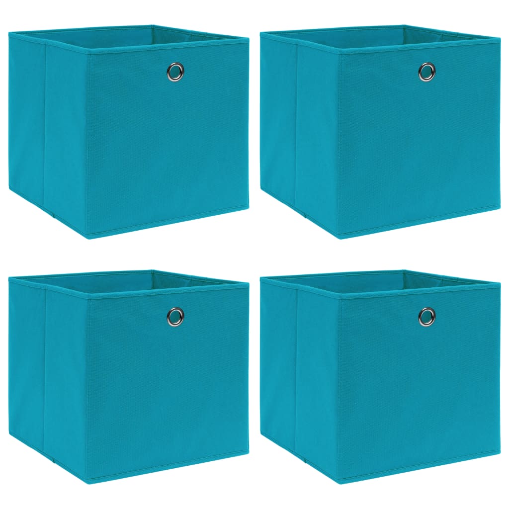  Aufbewahrungsboxen 4 Stk. Babyblau 32x32x32 cm Stoff