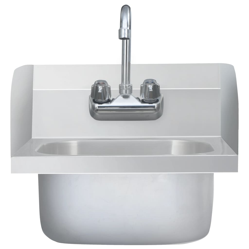 Commercial Hand Wash Sink with Faucet Stainless Steel