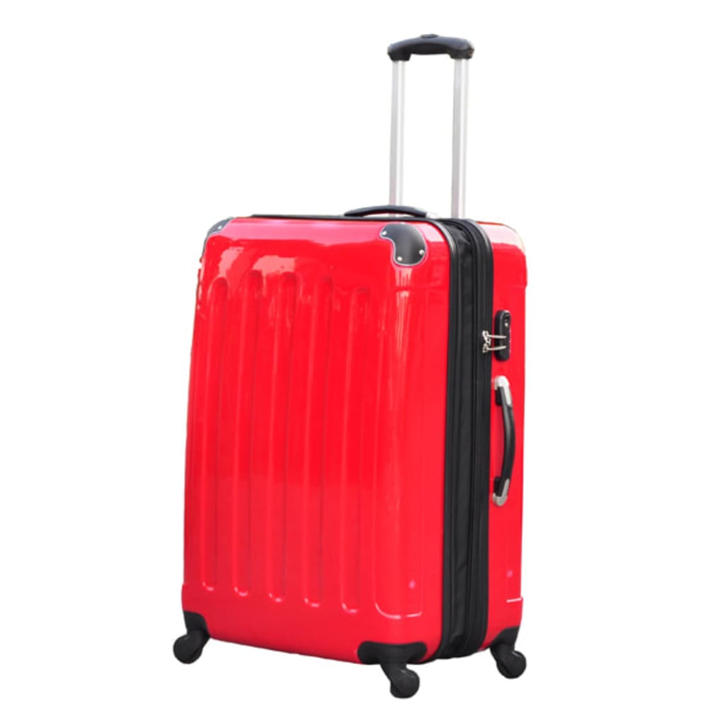 3-teiliges Kunststoff Kofferset rot