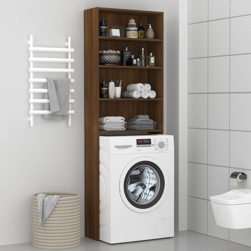 Washing Machine Cabinet Brown Oak 64x24x190 cm