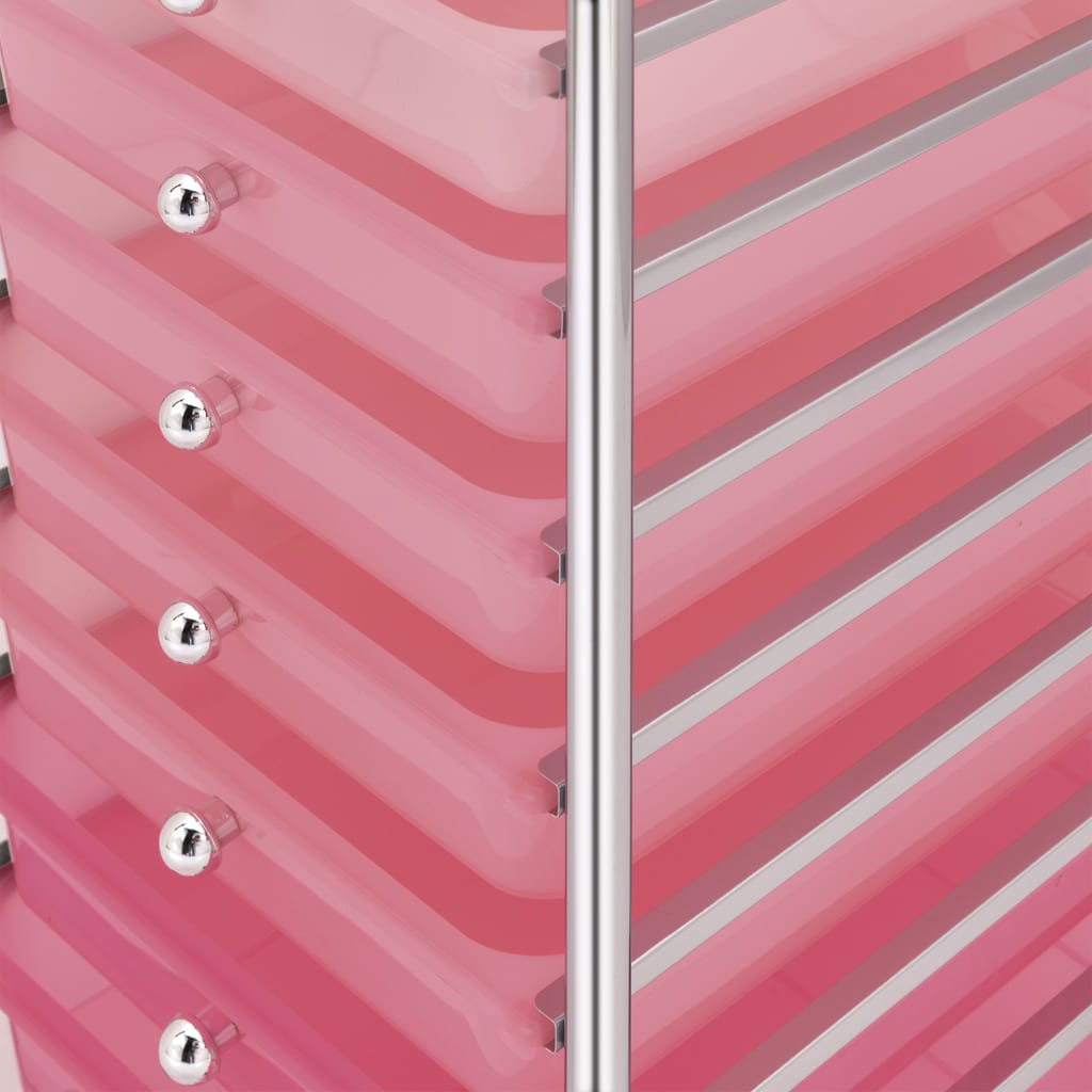Schubladenwagen mit 10 Schubladen Ombre Rosa Kunststoff