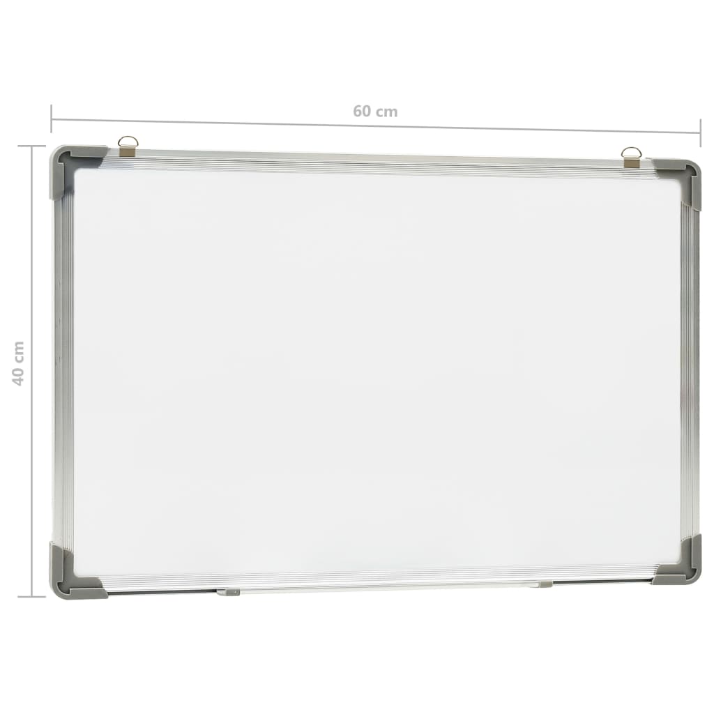 Tableau blanc magnétique effaçable à sec Blanc 60x40 cm Acier
