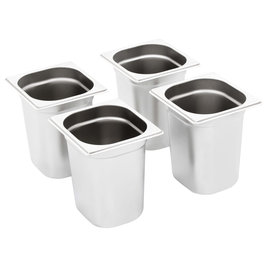 Gastronorm Containers 8 pcs GN 1/6 200 mm Stainless Steel