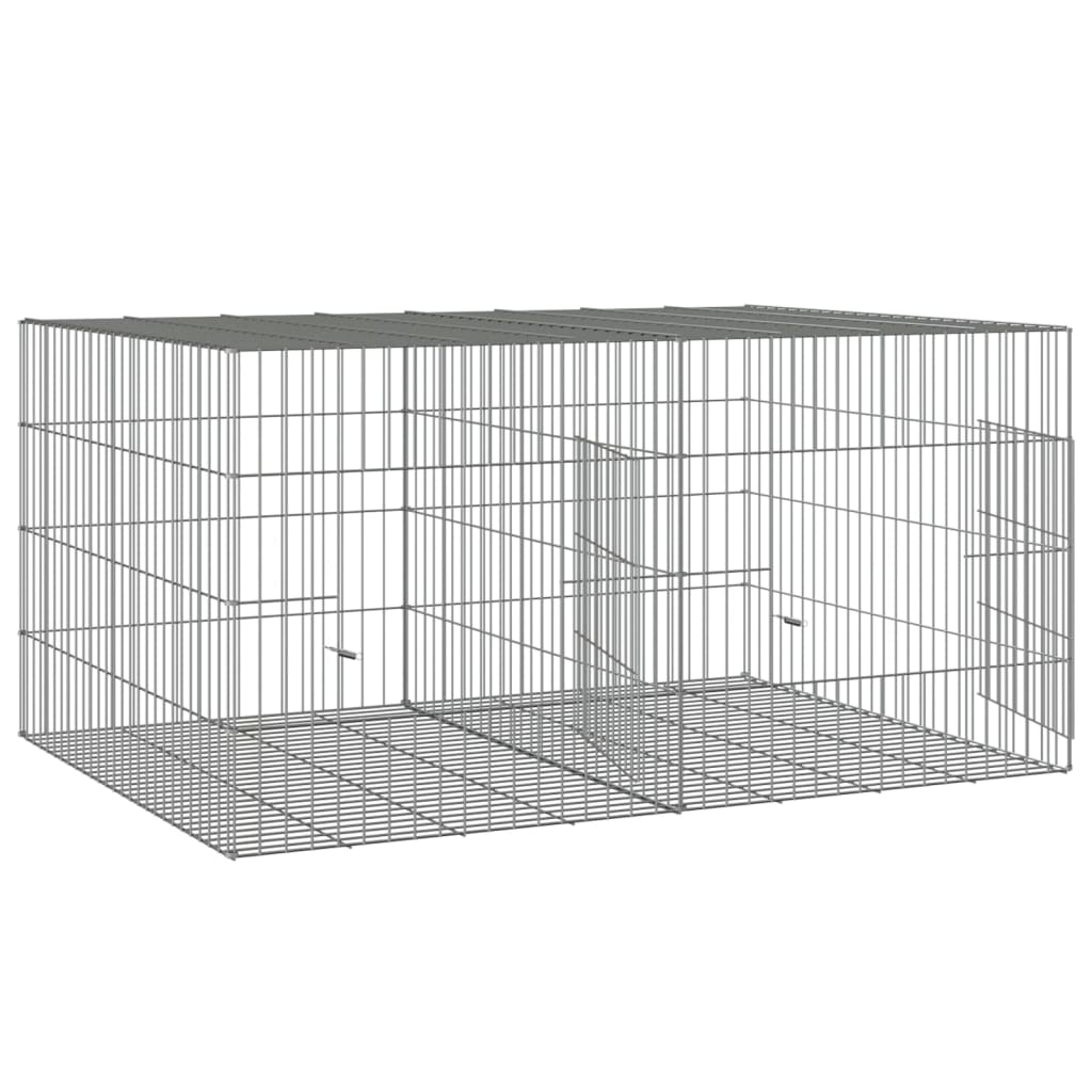 2-Panel Rabbit Cage 110x79x54 cm Galvanised Iron
