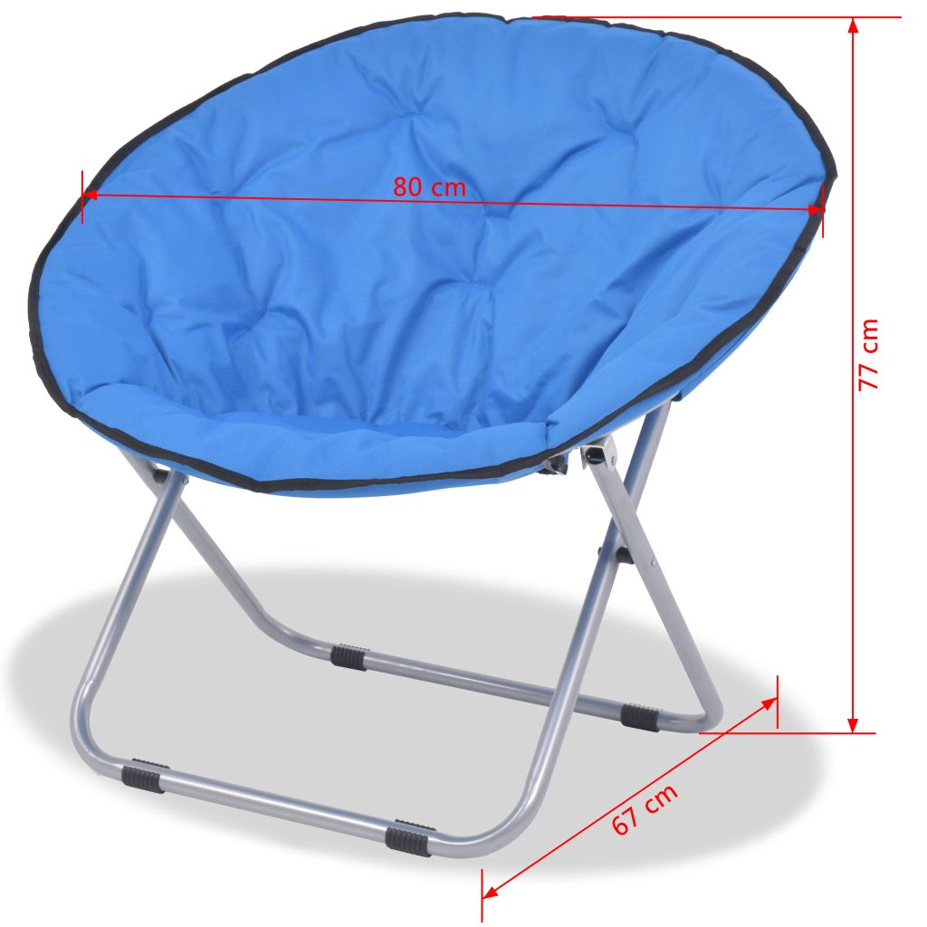 Campingstuhl Moonchair Klappbar 2 Stk. Blau Stahl 80x67x77 cm  