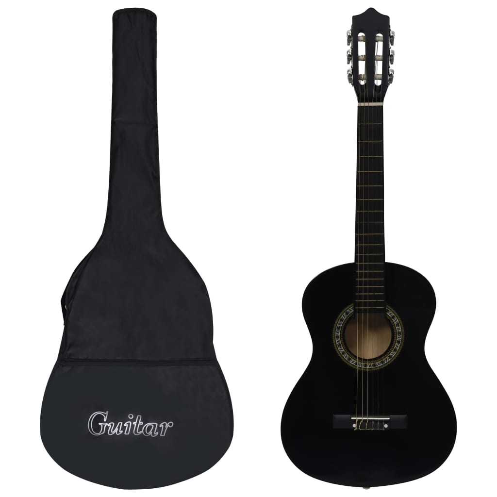 Classical Guitar for Beginner and Kid with Bag Black 1/2 34"