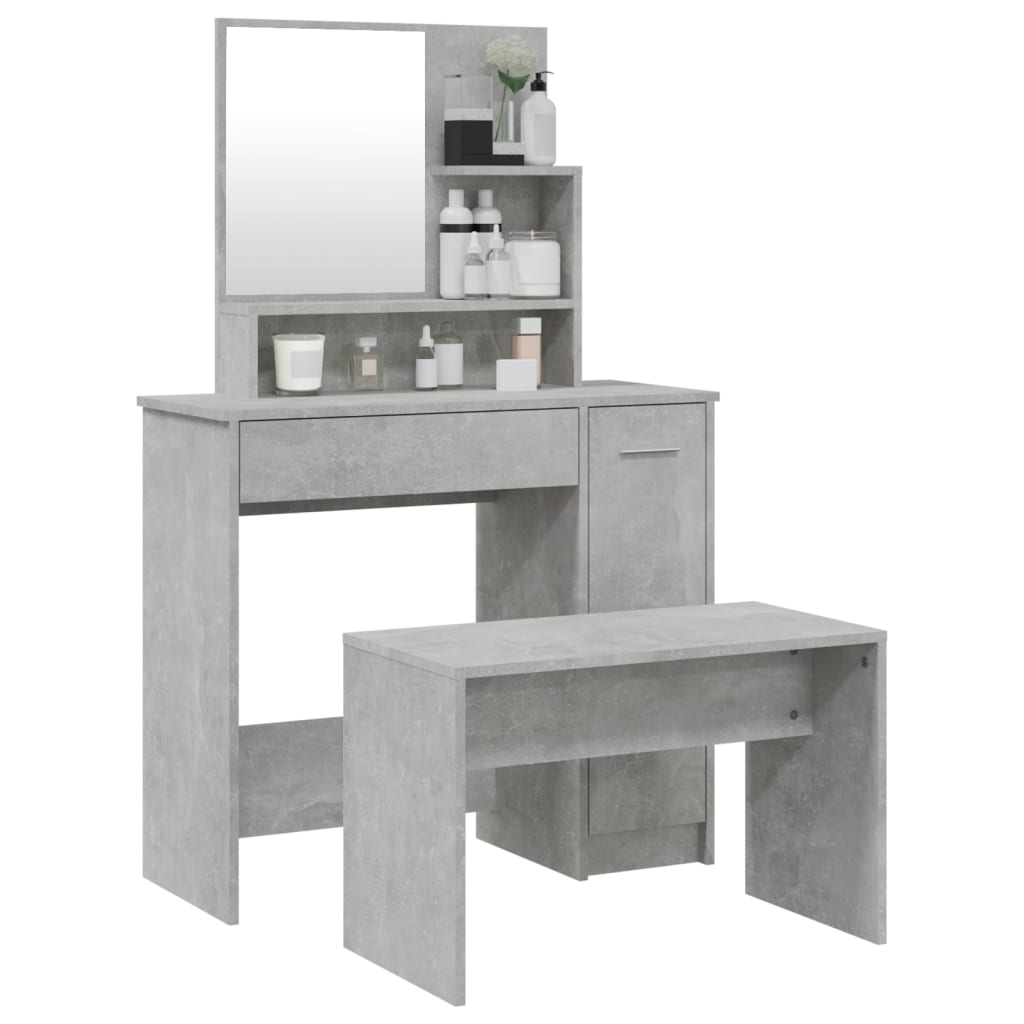 Dressing Table Set Concrete Grey 86.5x35x136 cm