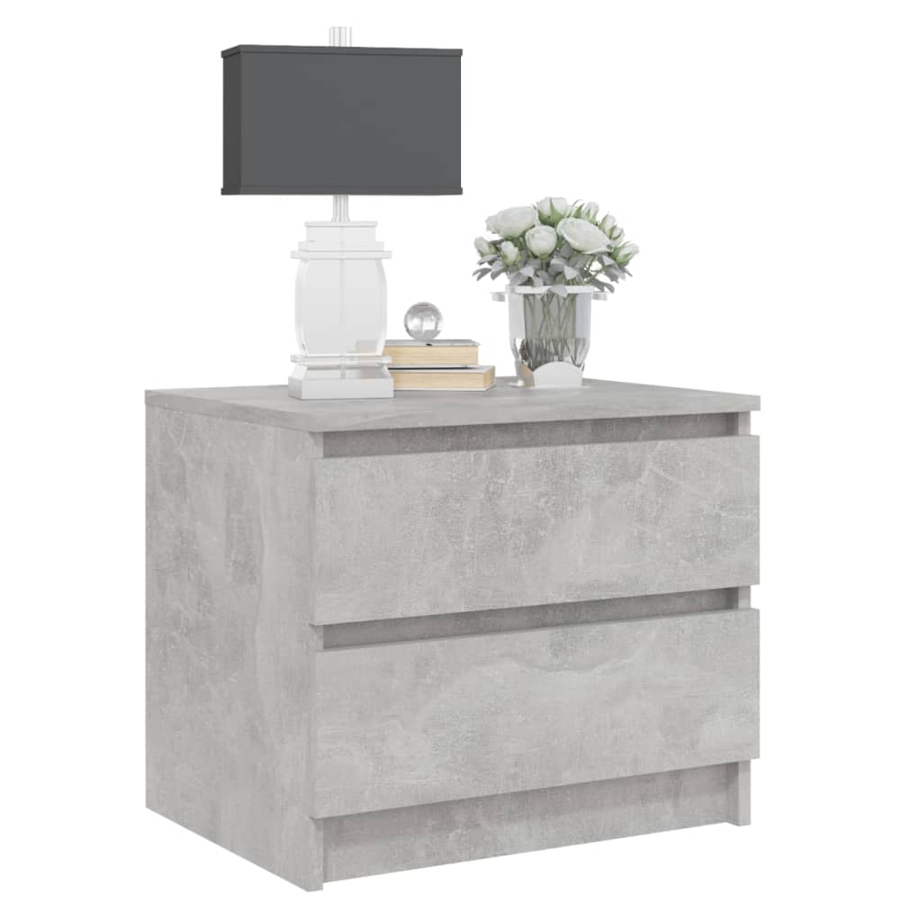 Bed Cabinet Concrete Grey 50x39x43.5 cm Engineered Wood