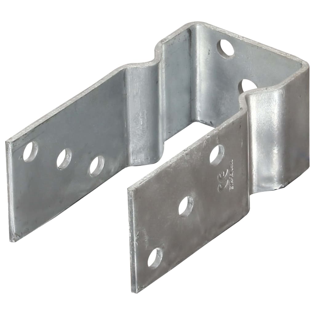 Fence Anchors 2 pcs Silver 8x6x15 cm Galvanised Steel
