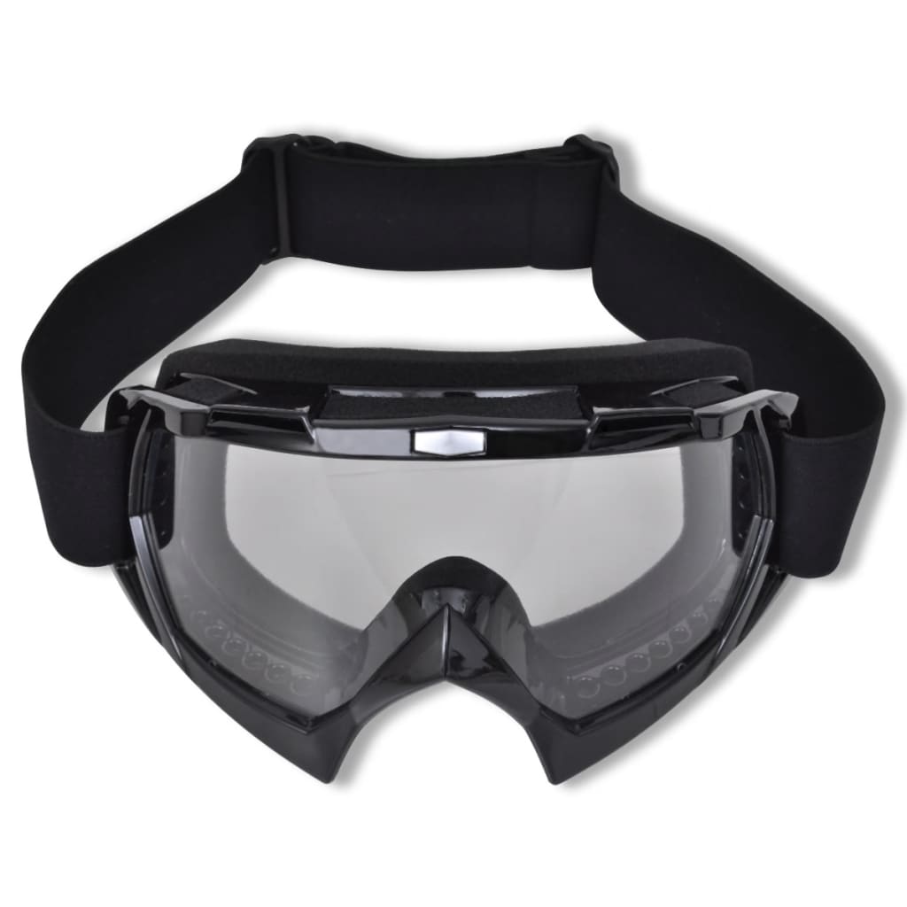 Motocross Helmet Black S No Visor with Goggles