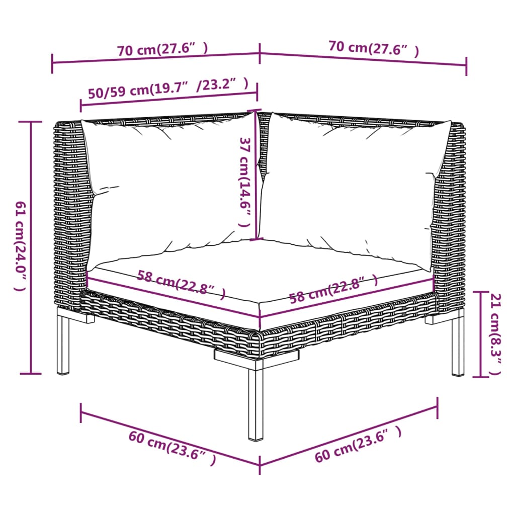 Hocker Lila und Golden Samt