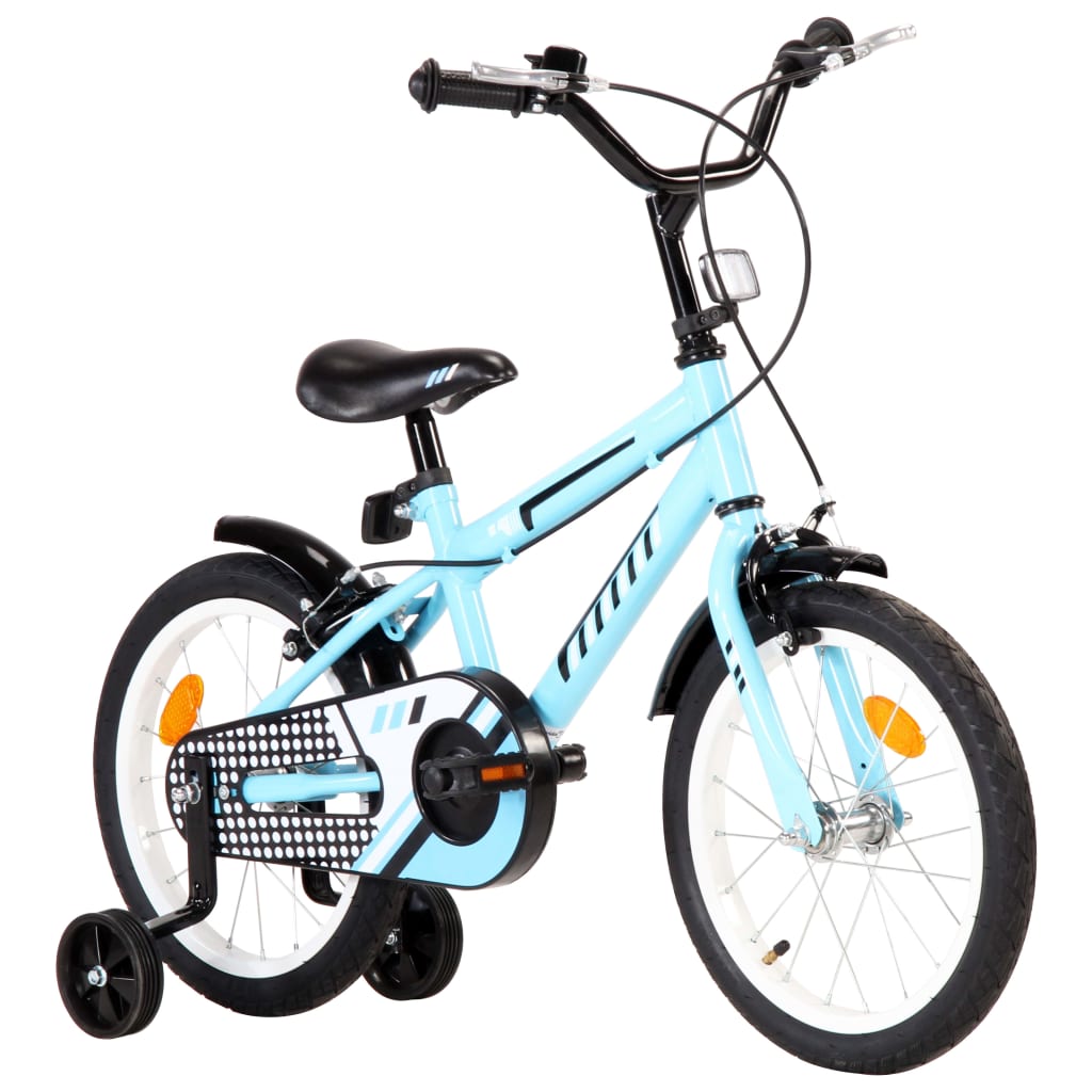Vélo pour enfants 16 pouces Noir et bleu