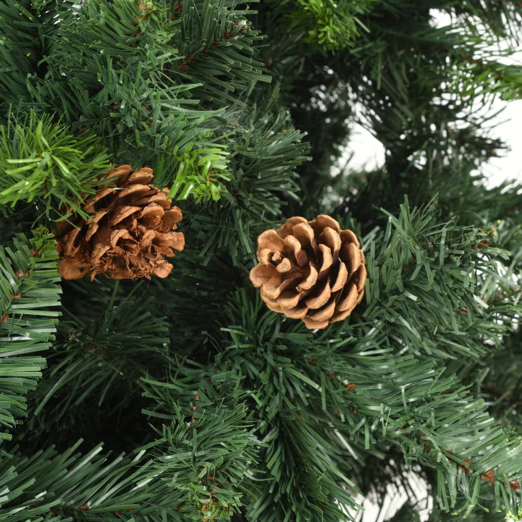 Artificial Christmas Tree with Pine Cones Green 210 cm