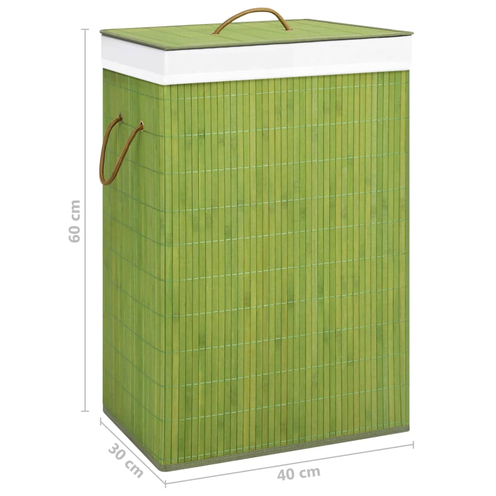 Bambus-Wäschekorb mit 1 Fach Grün