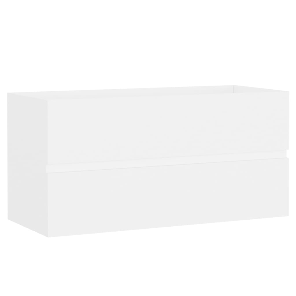 Armoire d'évier Blanc 90x38,5x45 cm Aggloméré