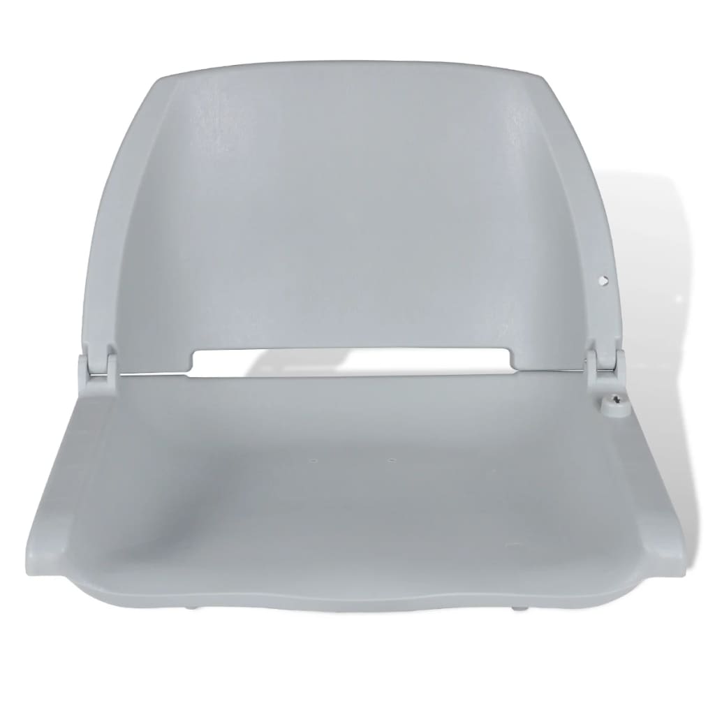 Boat Seats 2 pcs Foldable Backrest No Pillow Grey 41x51x48 cm