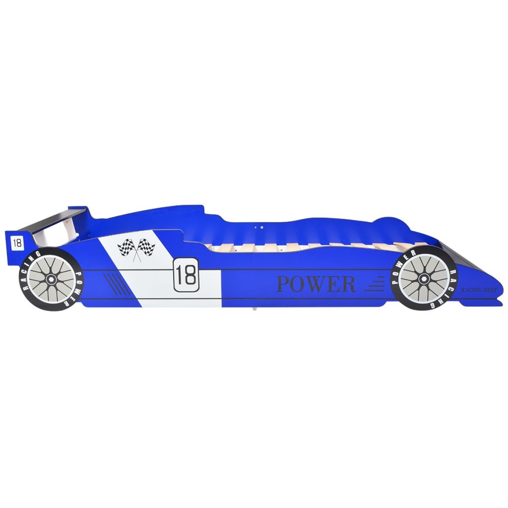 Lit voiture de course pour enfants 90 x 200 cm Bleu 
