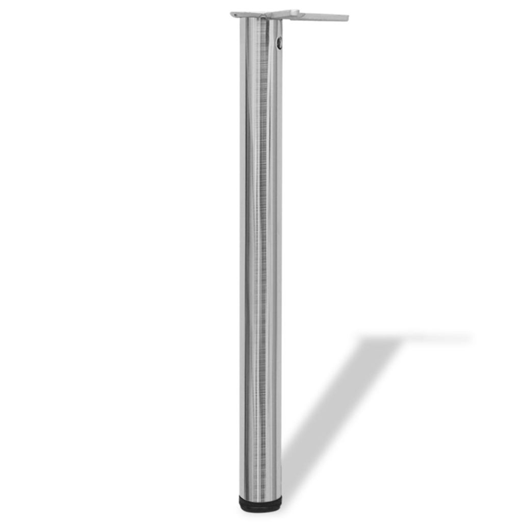 4 Height Adjustable Table Legs Brushed Nickel 710 mm