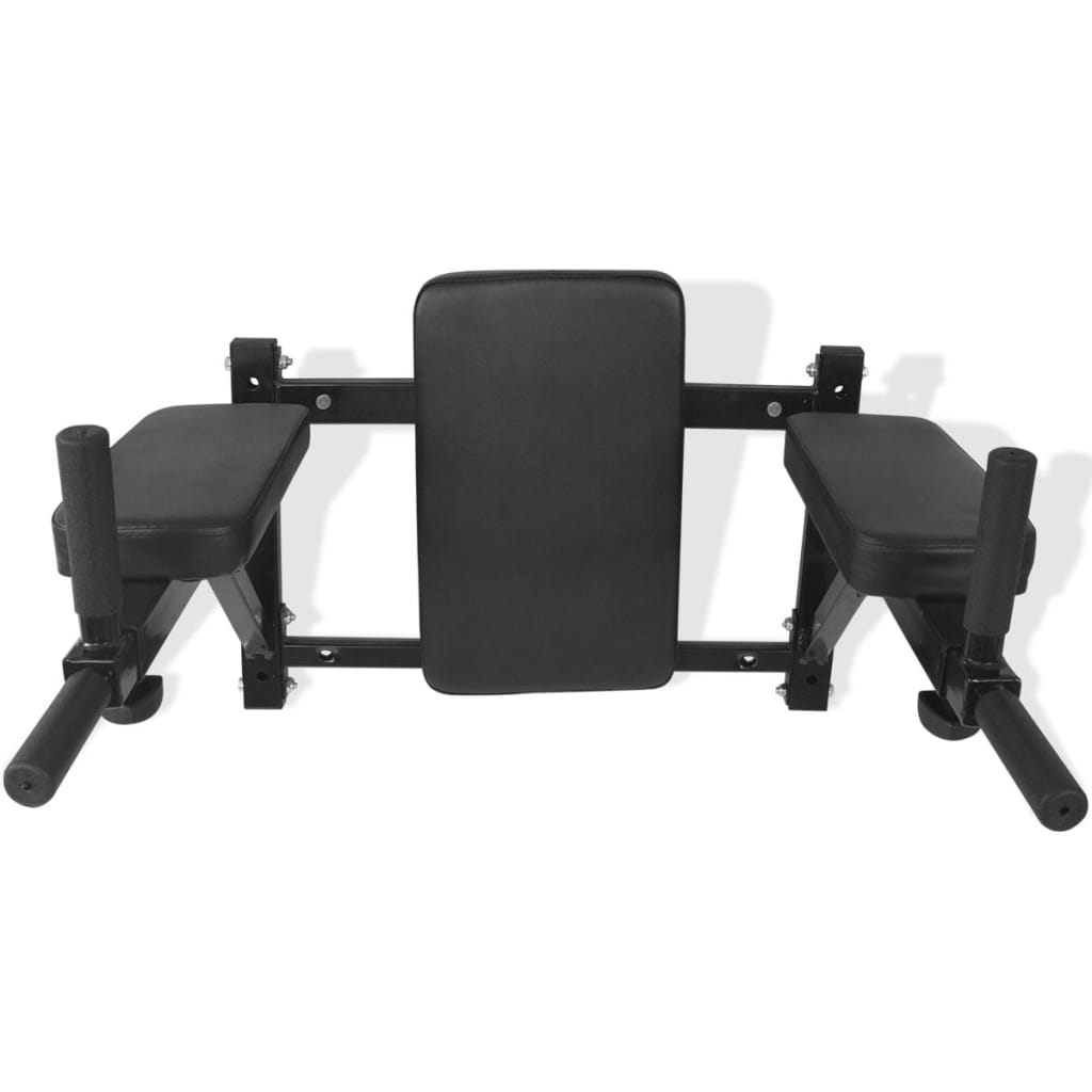 Wall-mounted Fitness Dip Station Black