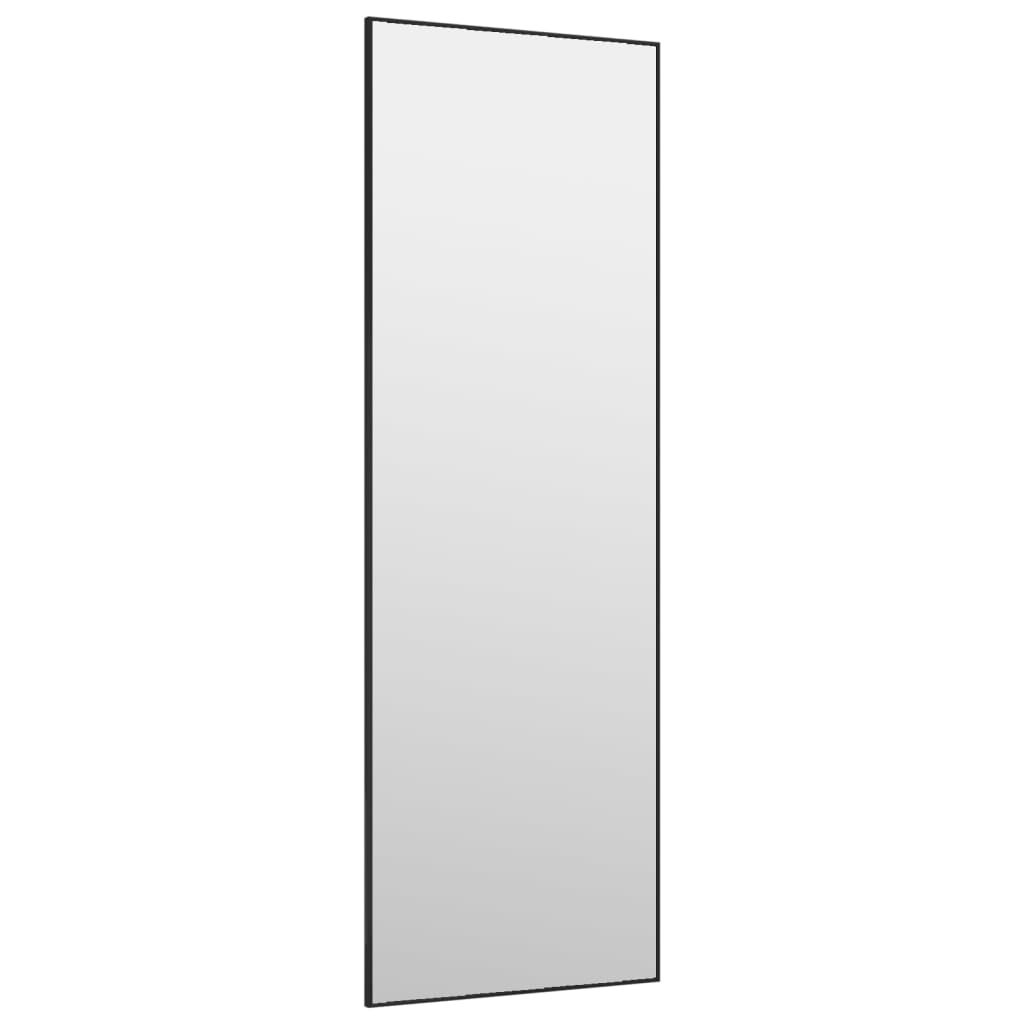 Door Mirror Black 40x100 cm Glass and Aluminium