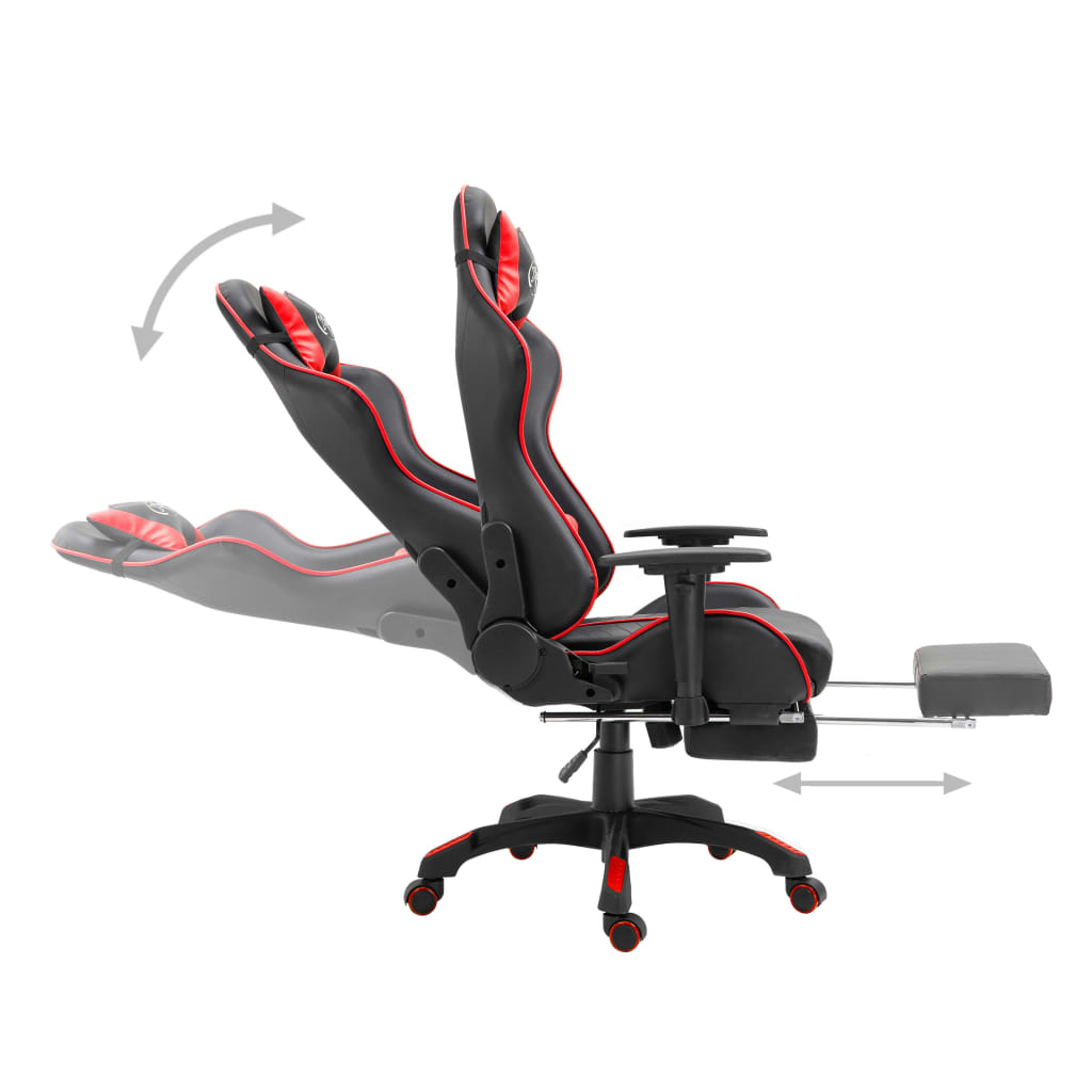 Gaming-Stuhl mit Fussstütze Rot Kunstleder 