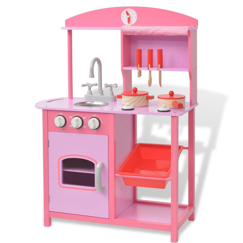 Toy Kitchen Wood 60x27x83 cm Pink