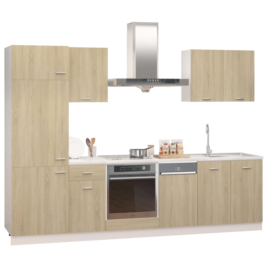 7 Piece Kitchen Cabinet Set Sonoma Oak Engineered Wood