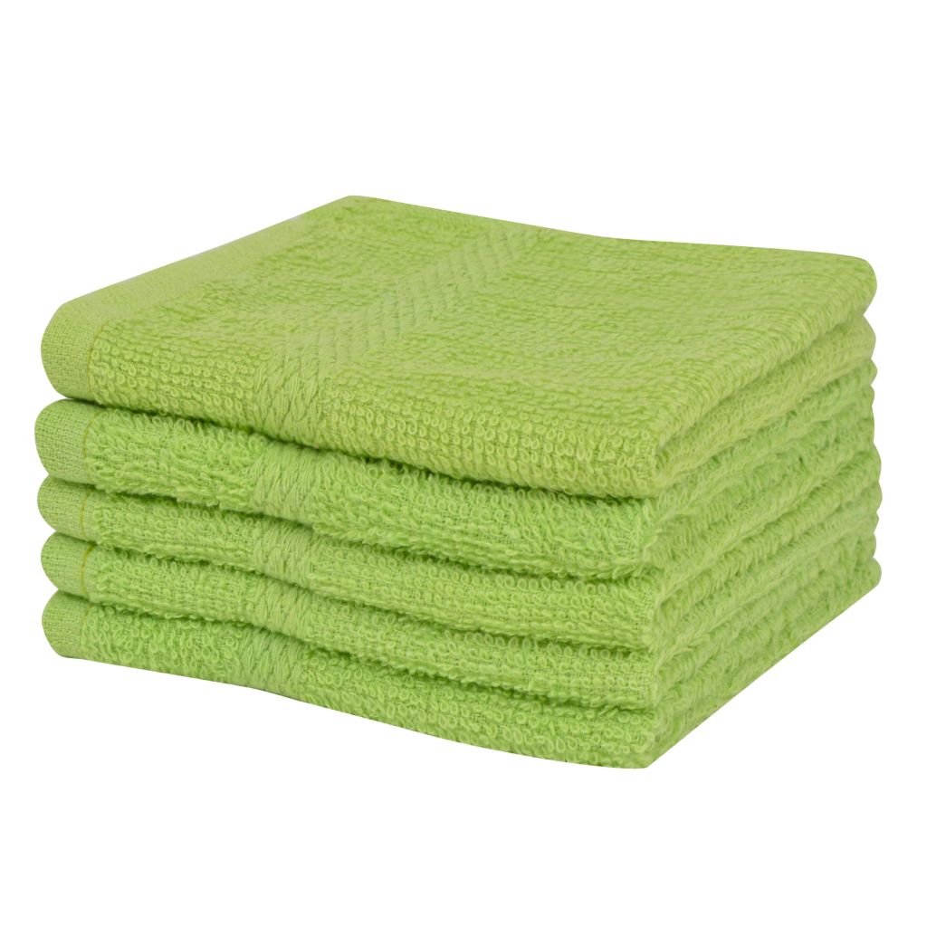 Guest Towel Set 10 pcs Cotton 360 g/m² 30x30 cm Green