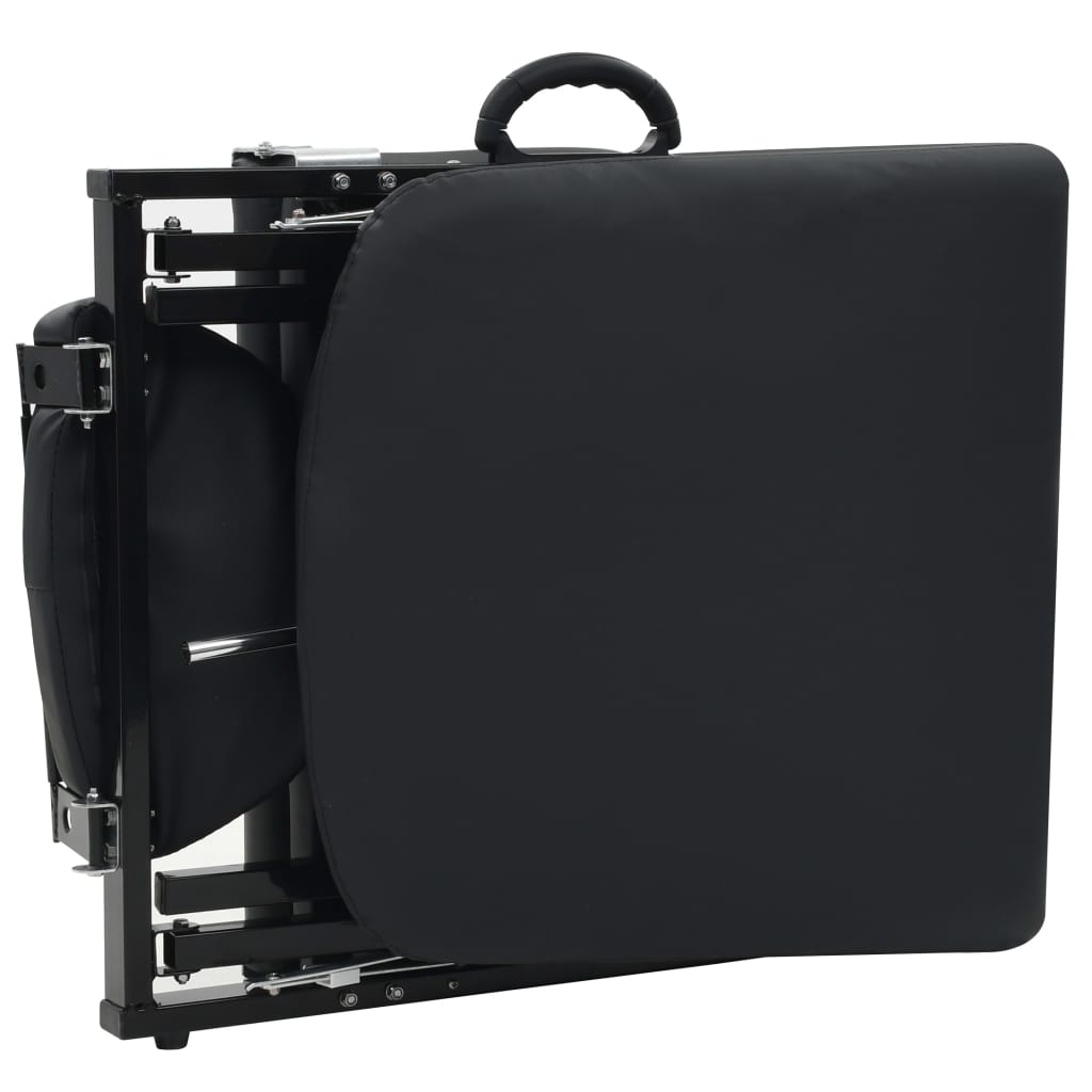 Portable Facial Treatment Chair Faux Leather 185x78x76 cm Black