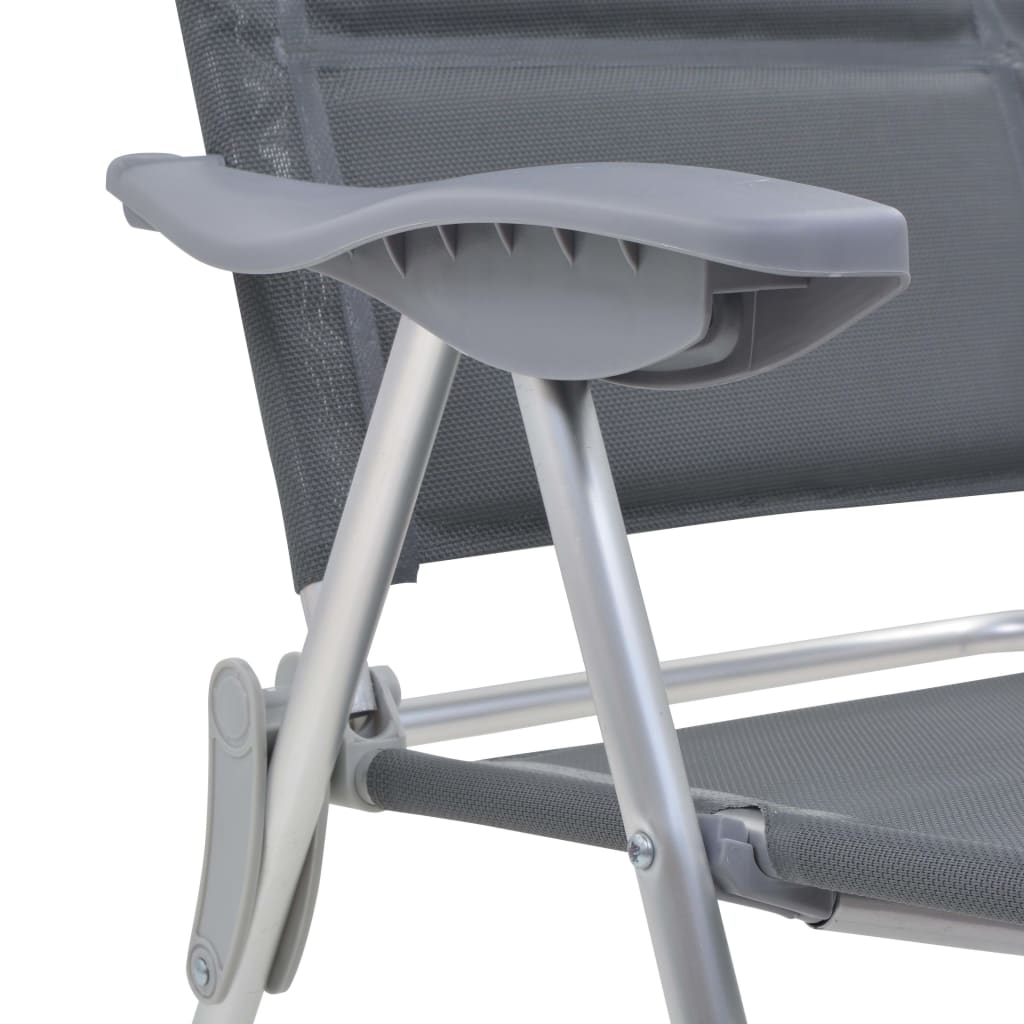 Chaise de camping 2 pcs Gris 58x69x111 cm Aluminium