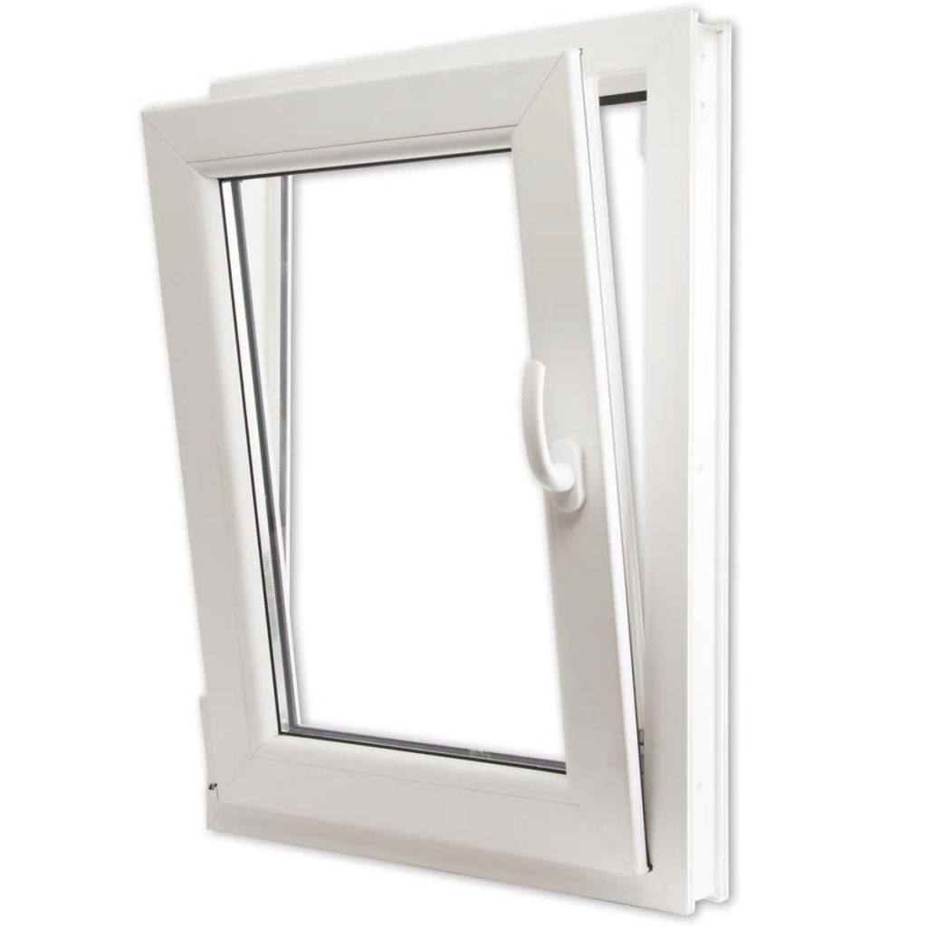 Fenêtre oscillo-battant en PVC Double vitrage Poignée droite 600x900mm