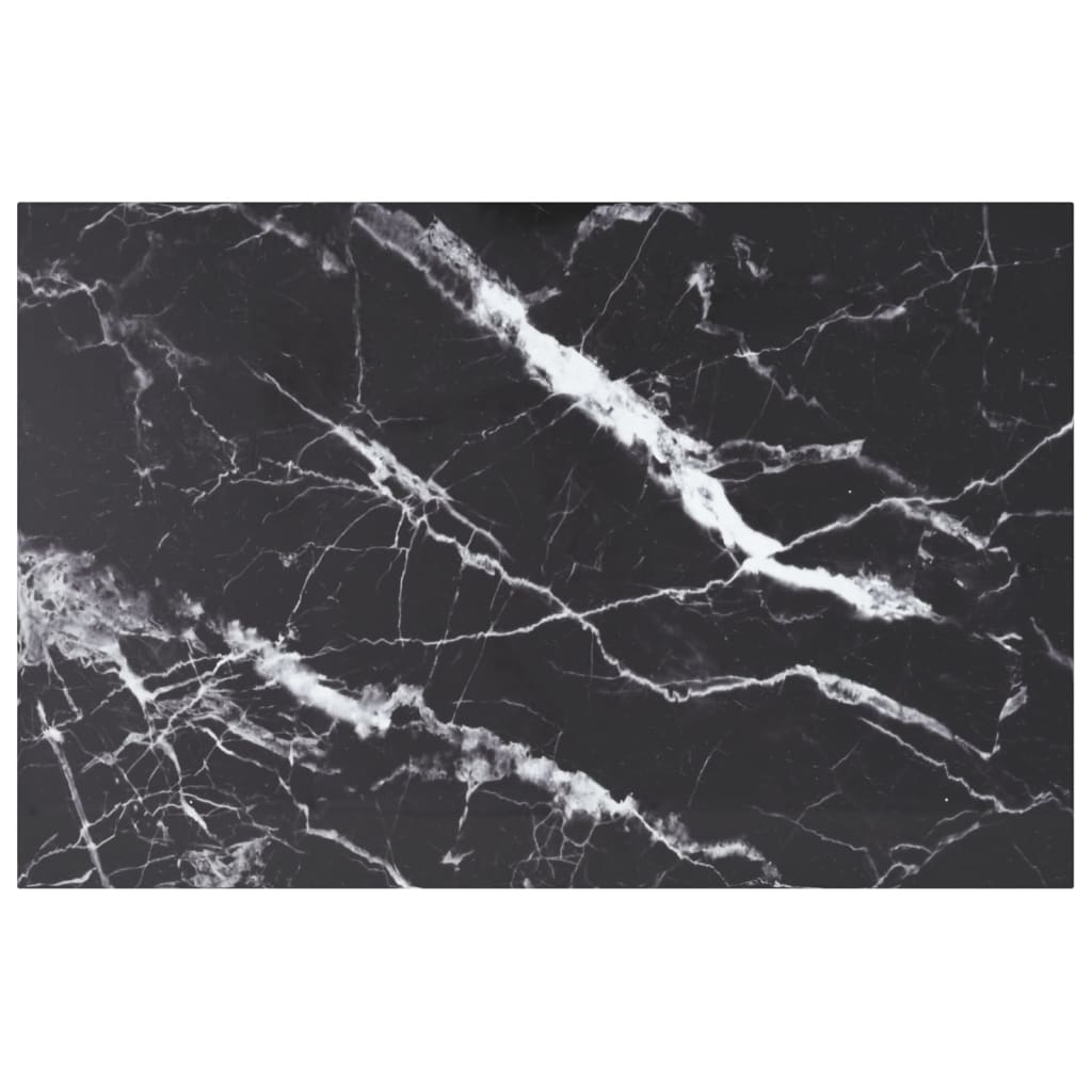 Table Top Black 100x62 cm 8mm Tempered Glass with Marble Design
