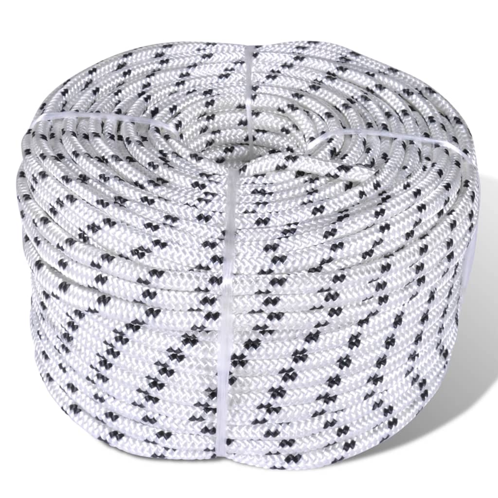 Braided Boat Rope Polyester 6 mm 250 m White