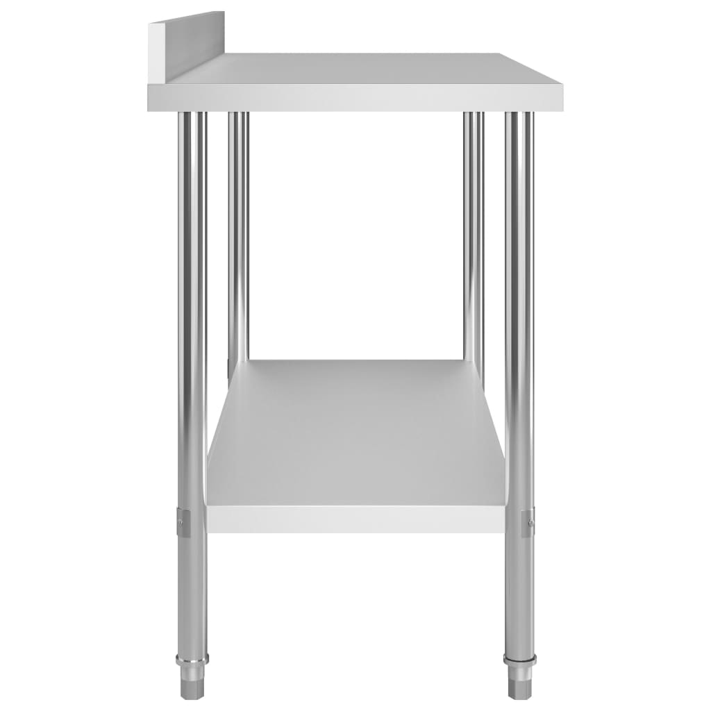 Küchen-Arbeitstisch mit Aufsatzboard 120×60×120 cm Edelstahl 