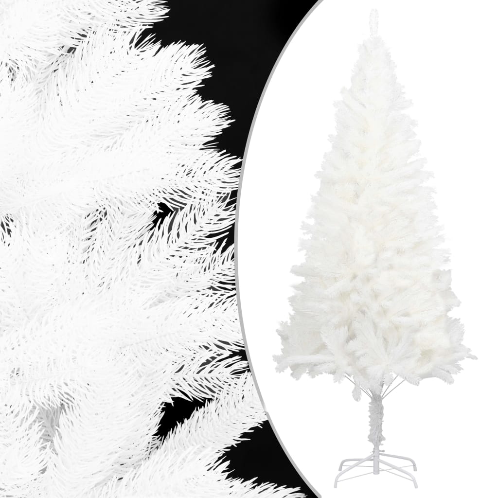 Künstlicher Weihnachtsbaum mit Beleuchtung & Kugeln Weiss 180 cm