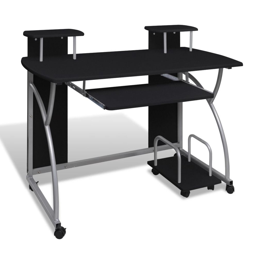 Computer Desk with Pull-out Keyboard Tray Black