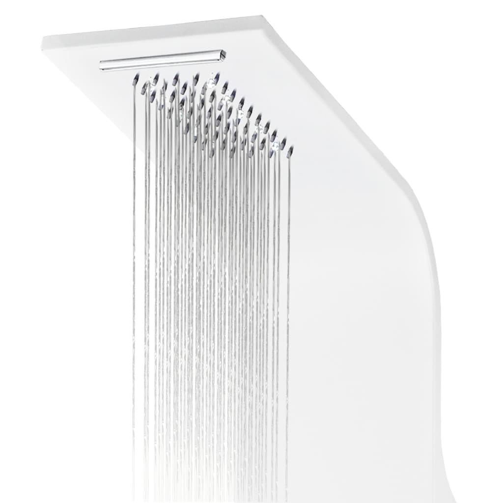 Shower Panel Unit Aluminium 20x44x130 cm White