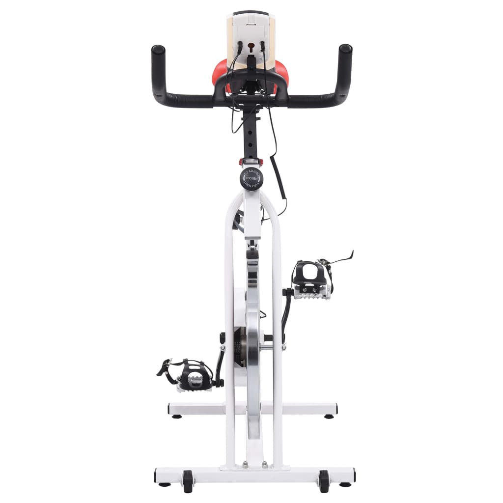 Exercise Training Bike with Pulse Sensors White and Red